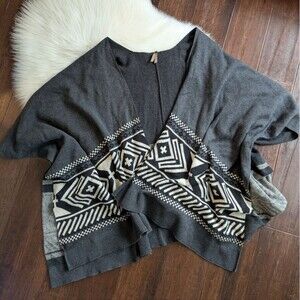 Stetson Cotton Cashmere Wrap Poncho Cape Shawl Top Boho Western Aztec OS